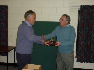 Peter Burgess receiving the Dan Turton award